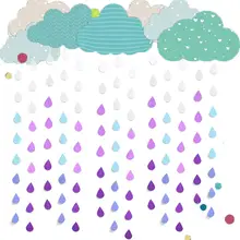 Guirnalda de papel brillante, decoración de fondo de ventana para celebración de boda