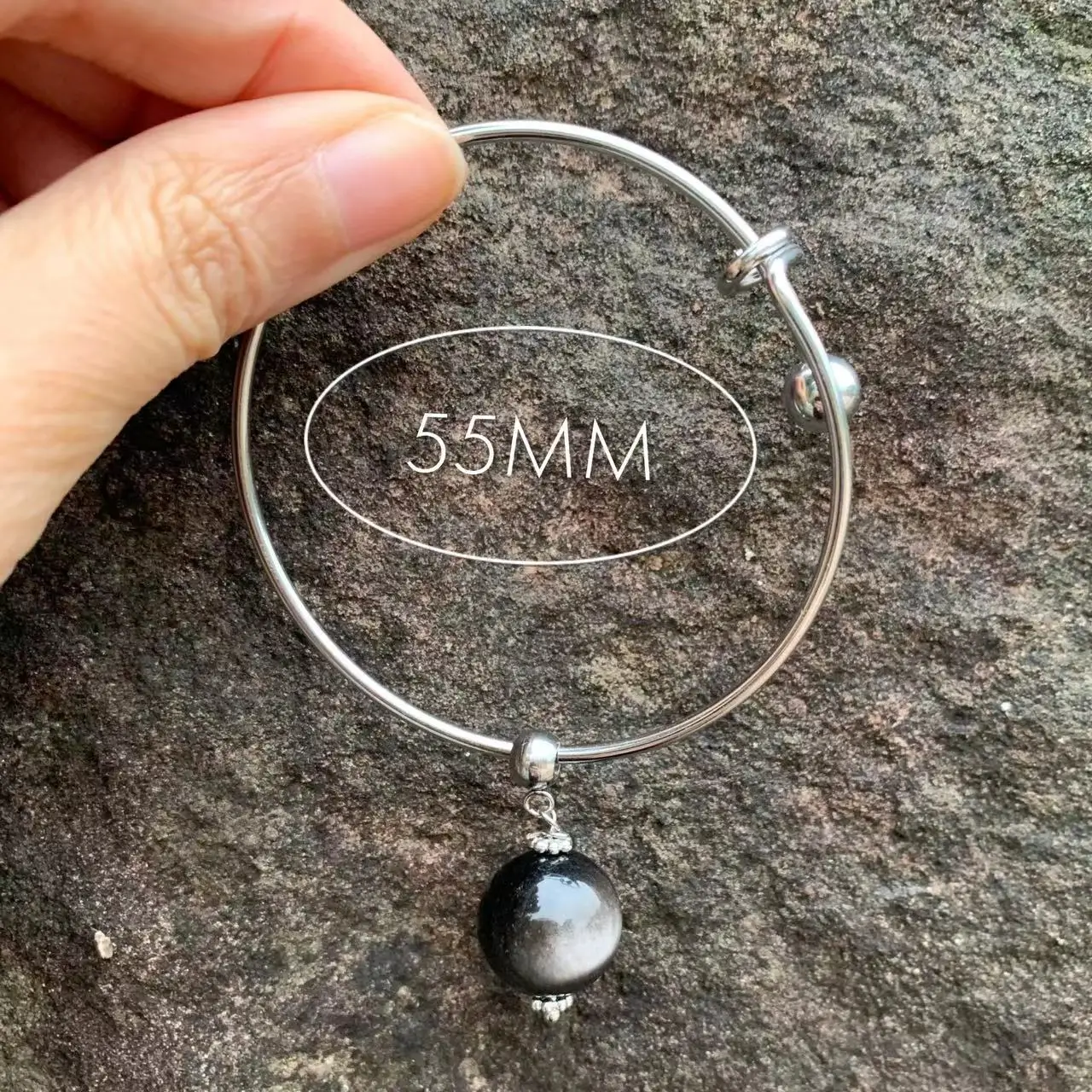 Natural Obsidian 316 Stainless Steel  Hanging Earrings Original Gemstone Women High Quality Jewelry Design Handmade