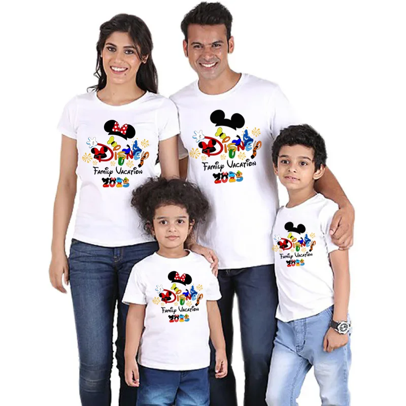New 2025 Disney Family Vacation Father Mother-kids Family Matching Outfits Funny Disneyland Family Look 6