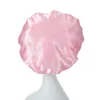 Women Night Sleep Hair Caps Silky Bonnet Satin Double Layer Adjust Head Cover Hat For Curly Springy Hair Styling Accessories 5