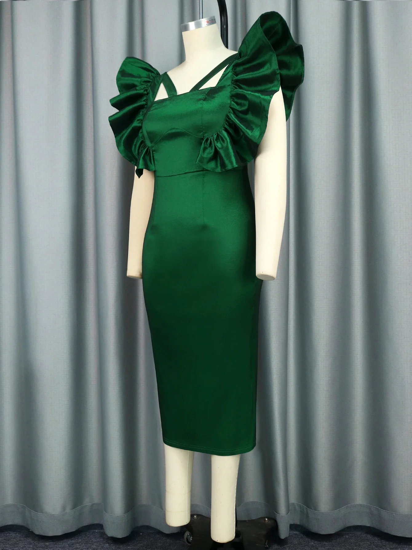 slim fit dress slacks Plus Size Green Midi Bodycon Dress Halter Jersey |You + All | Shop Online