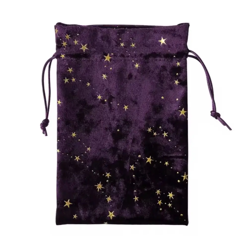 Fashion Velvet Storage Bag Star Printed Tarot Oracle Cards Tarot Pouch Rune Dice Multiple Use Pouch Jewelry Bag