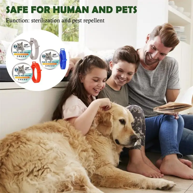 

Pet Flea Collar Dog Cat Safe Useful Tick Prevention Control Necklace Waterproof Durable For Protection Against Fleas Mosquitoes
