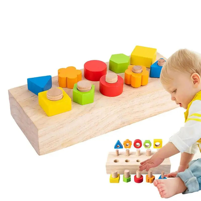 

Wooden Screw Nut Assembly Educational Toy Solid Wood Screw Nut Decompression Fine Movement Training Educational Toy For Children