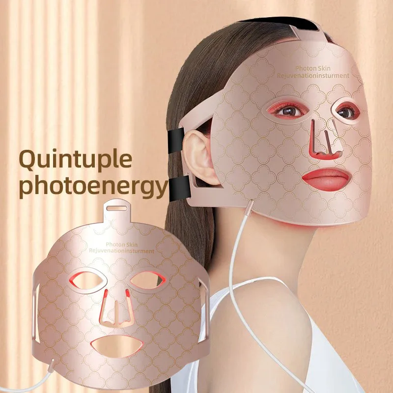 Led Facial Mask 8 Colors Photon Nir Light Skin Rejuvenation for Facial 850nm Led Red Infrared Led Face Mask Red Light Therapy Photon Mask