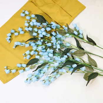 3PCS 100CM Long Lily of The Valley Artificial Flowers White Orchid Wedding Holding Flowers Bouquet Home Garden DIY Wedding Party 3