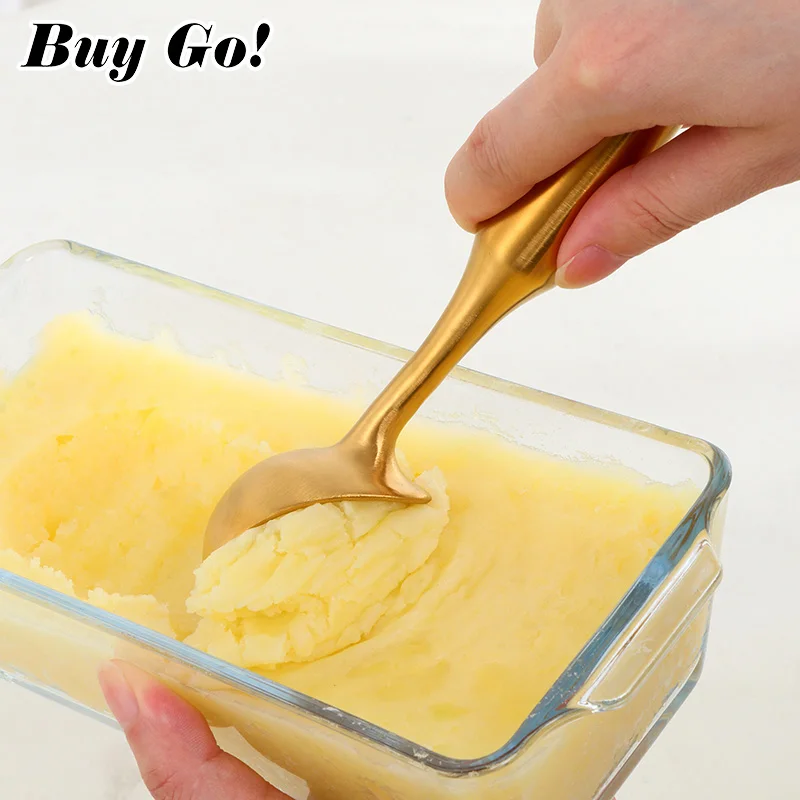 Ice Cream Scoops Stainless Steel Ice Cream Digger Non-Stick Fruit Ball Maker Household Watermelon Spoon Tool 1PC