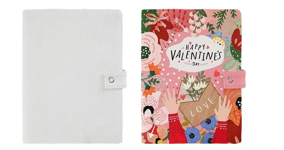 RubySub 10pcs 코튼 린넨 A5 승화 빈 노트북 커버 책 표지 저널 커버 공백 맞춤 학생 친구 선물