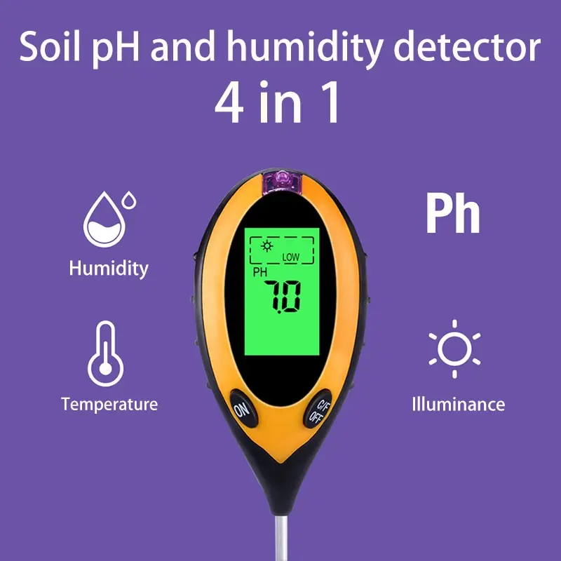 Soil Tester 1pc PH and Humidity Nutrient Water High Precision Household Gardening Flower Grass Fertility Meter