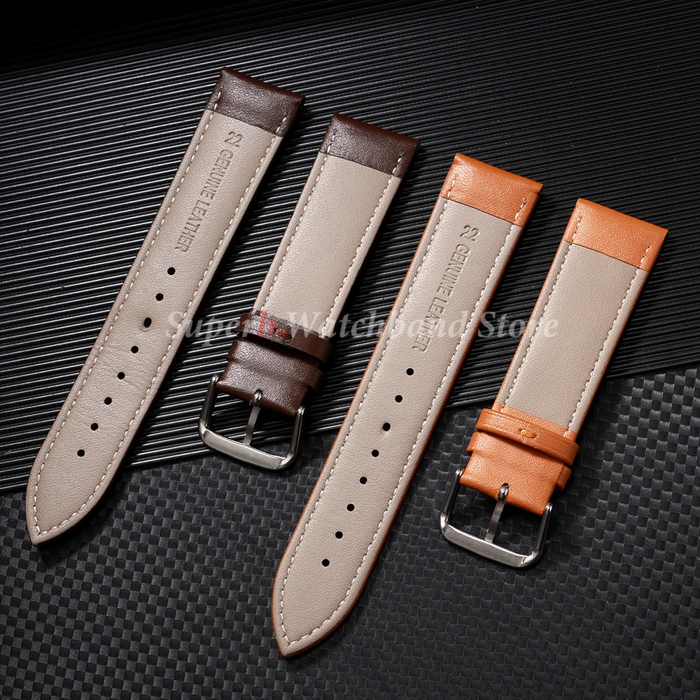 Premium Calfskin Leather Watchband - Soft Material Replacement Wrist Strap