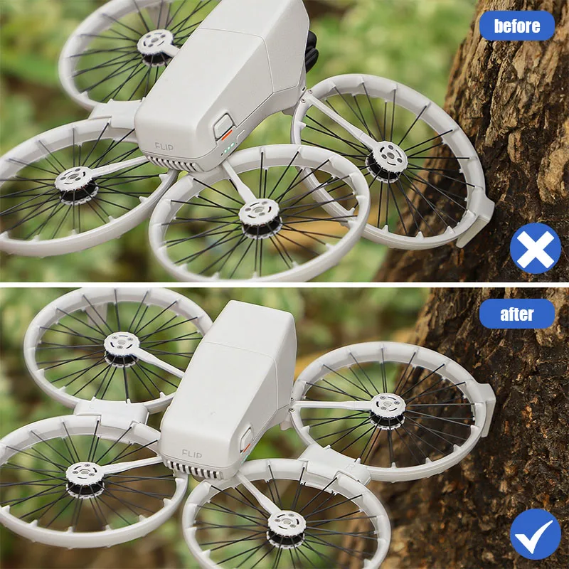 Boucle anti-vibration DJI FLIP en action, maintenant le bras du drone stable pendant le vol.