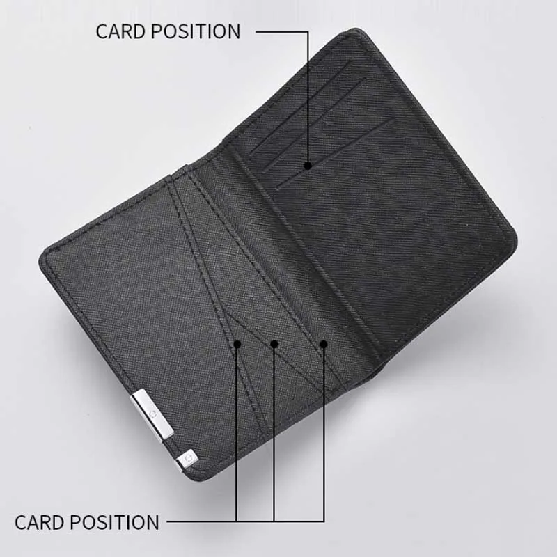 Sleek Geometric Black Faux Leather Wallet with Multiple Card Slots