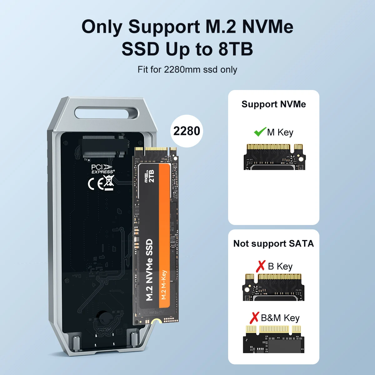 MAIWO 40Gbps M.2 NVMe SSD 인클로저 USB4 Type-C 2280 NVMe 어댑터 지원 Thunderbolt3/4 도구 무료 8TB 용량 알루미늄 케이스