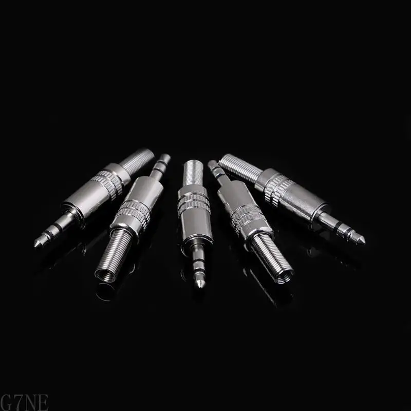 G7NE 5 PCS 금속 3.5mm 2 링 3P 스테레오 잭 플러그 케이블 솔더 어댑터 어댑터 터미널