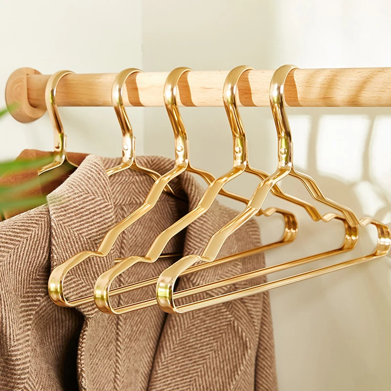 

10pcs Adult Clothes Hanger Aluminium Alloy Coat Hangers Anti-slip Seamless Metal Drying Rack Wardrobe Organizer Clothes Storage