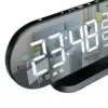 Electronic Digital LED Mirror Alarm Clock Projector USB Rechargeable Temperature 6