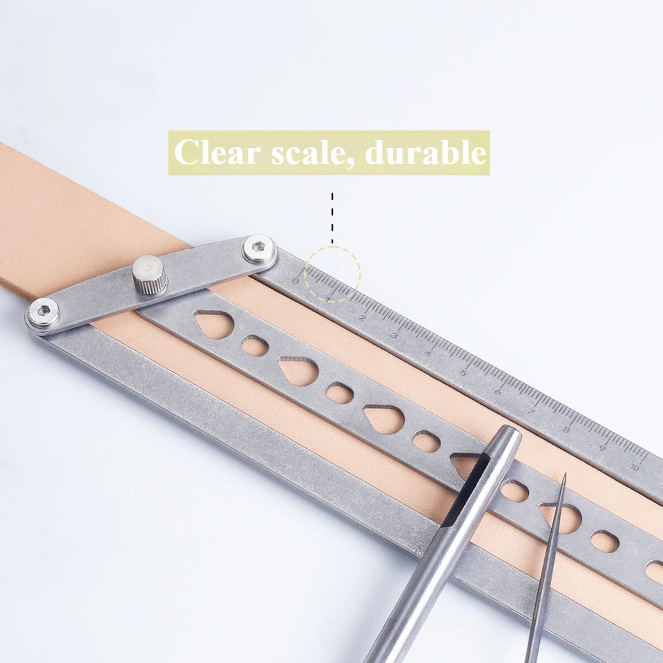 완벽한 DIY 가죽 공예를 위한 필수 도구 - 벨트 보조 위치 펀칭 눈금자