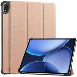 Tri-Fold Magnetic Hard Shell Tablet Case with Stand for OnePlus Pad 3 (Rose Gold)