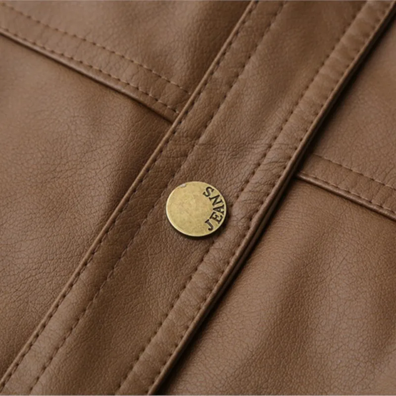 Fashion Plus Size Women's Biker Jacket New Retro Autumn 2025 Short Motorcycle Leather Outwears 2513