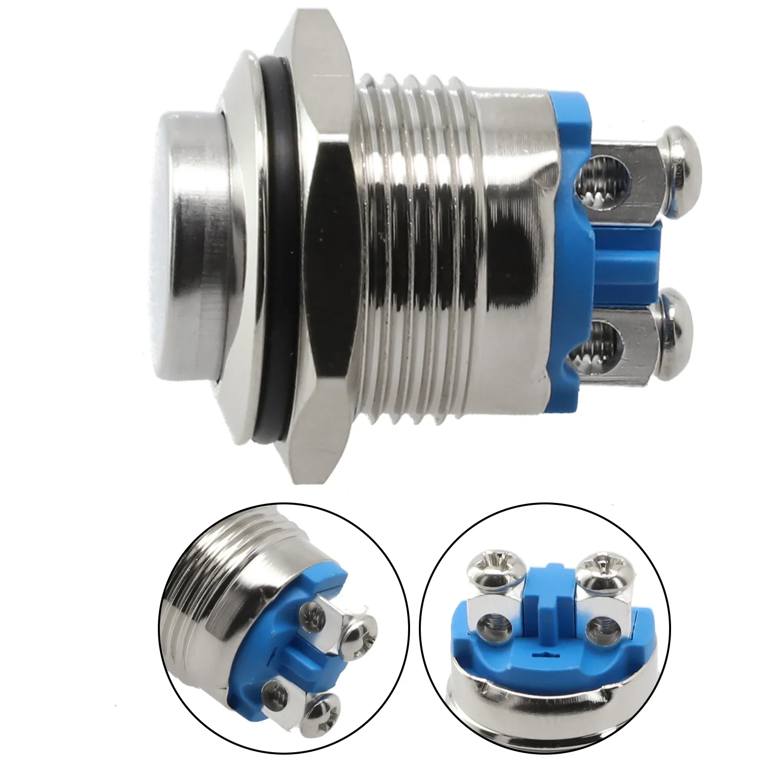 

1pc 12V 16mm Metal Waterproof Push Button Momentary On Off Horn Switch Start Brass Install, Waterproof, Shockproof Tool Parts