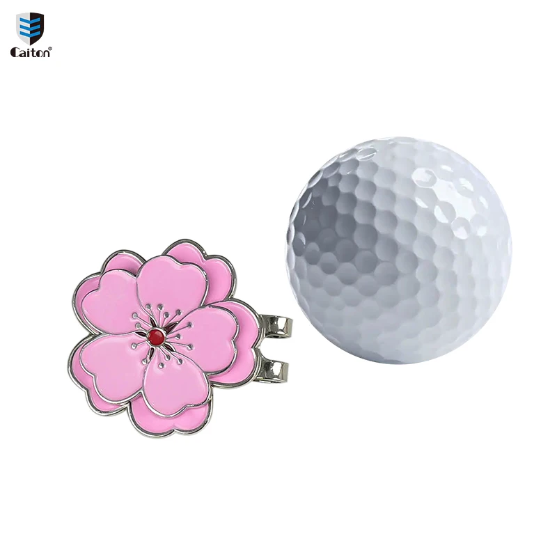 Caiton Rose-Shaped Golf Hat Clip with Magnetic Ball Marker Rust-Resistant Durable Design Easy Attachment to Hats and Belts