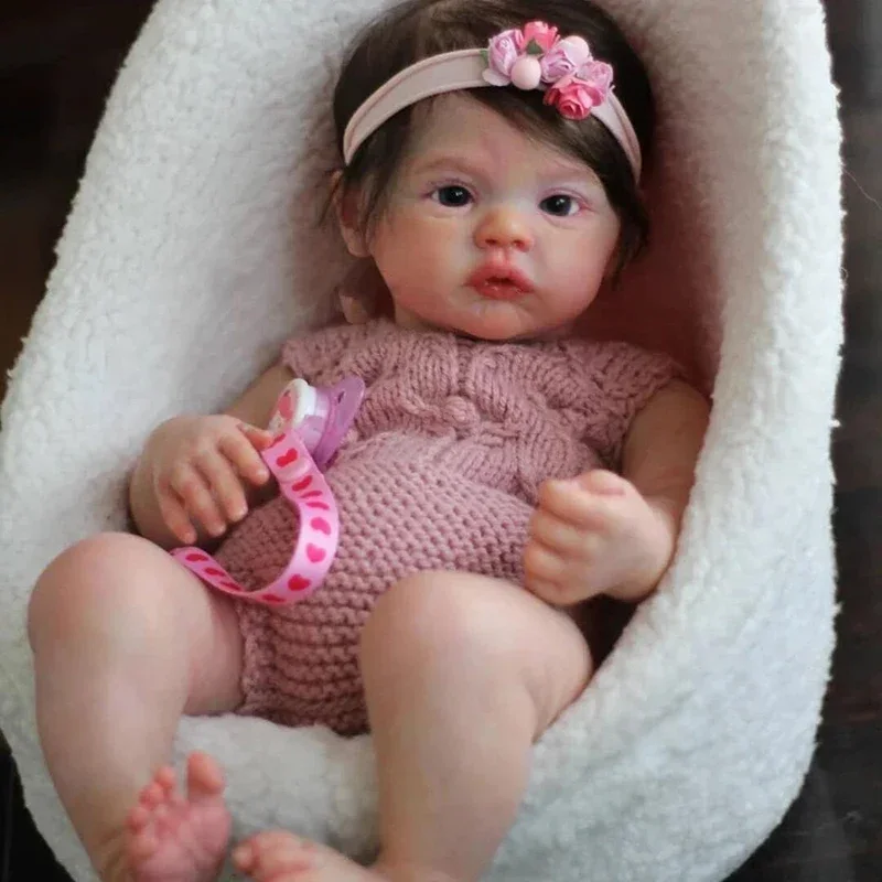 48Cm Prato Neonata Reborn Doll Soft Cuddly Body Realistico Soft Touch 3D Skin Con Venature Visibili Art Doll