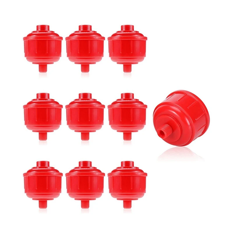10 Piece Spray Tool Filter 58X68mm Mini Air-Water Filter Red Plastic High-Flow Tool