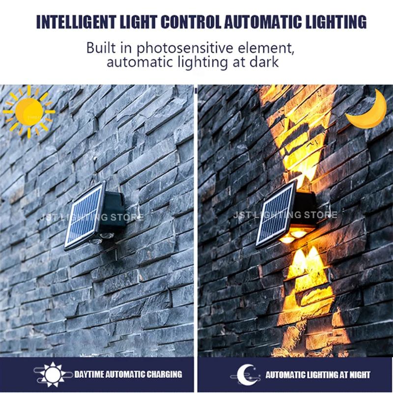 Solar LED Wall Light Outdoor Waterproof Garden Lights Wall Washer Villa Exterior Lamp Terrace Strong Brightness Solar Lamps