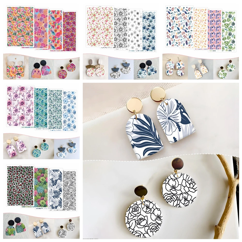 Polymer Clay Transfer Paper Disposable Stickers DIY Earring Gifts