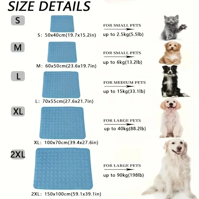 Pet cooling pad Summer Cat and dog sofa Pad Soft Ice Silk Cold Feel Nest pad Summer dog cooling Dog bed
