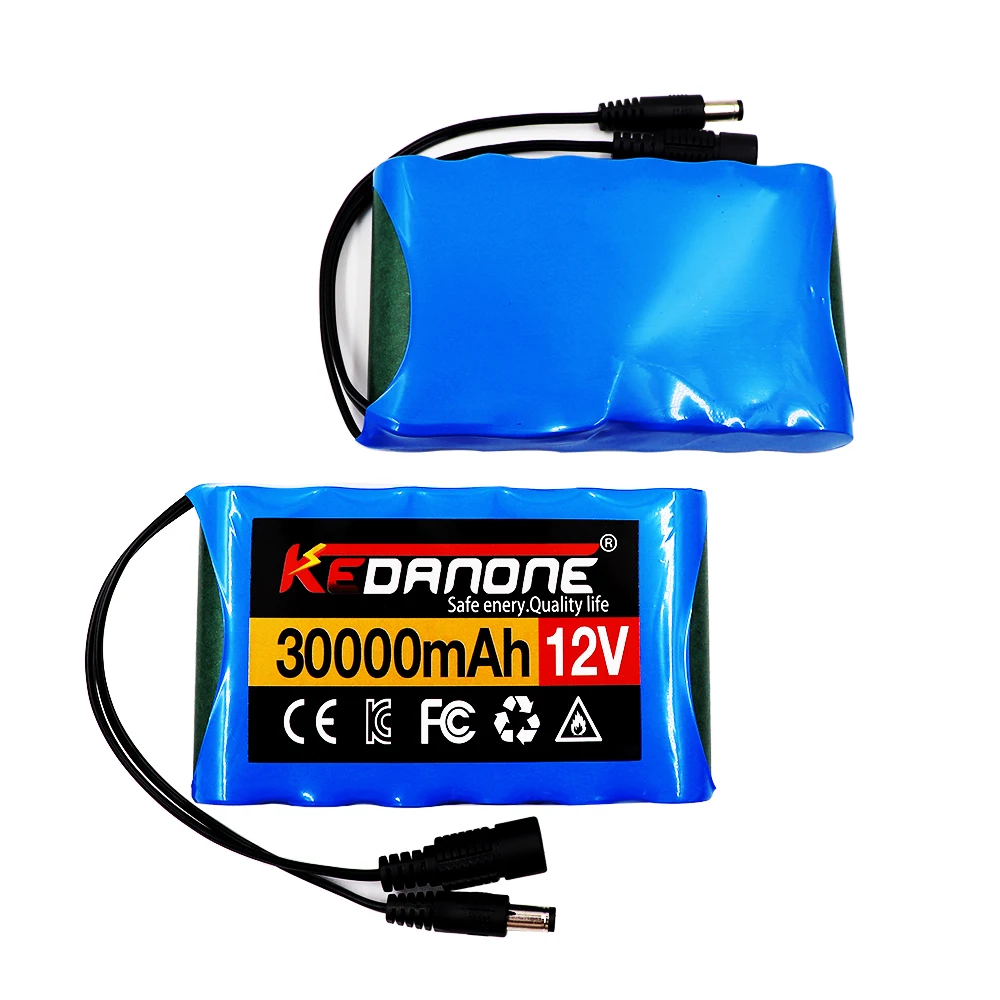 Bateria recarregável do transporte do ar 12v 30000mah bateria de lítio capacidade dc 12.6v 30ah cctv monitor da câmera com carregador