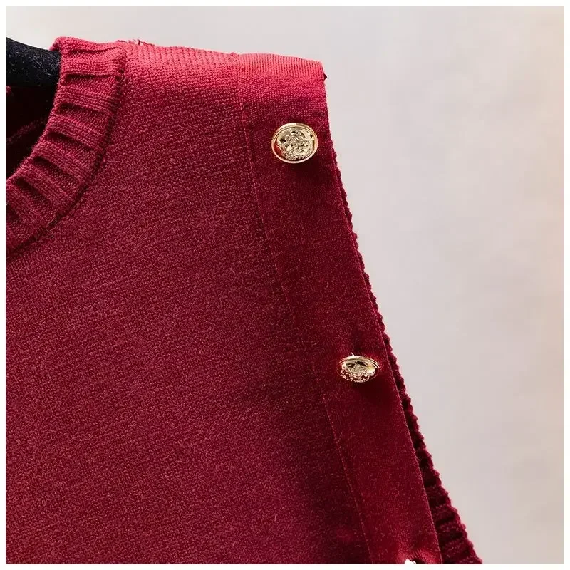 Women's waistcoat spring and autumn outer wear pullover sweater fashion casual new ladies sleeveless round neck knitted top