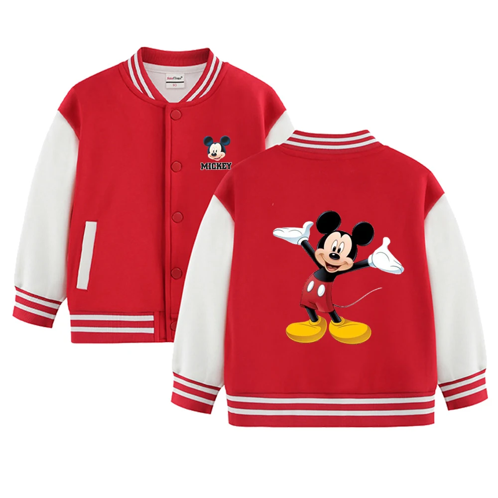 Blouson Teddy Enfant Mickey Mouse Rouge - Veste Collège Garçon