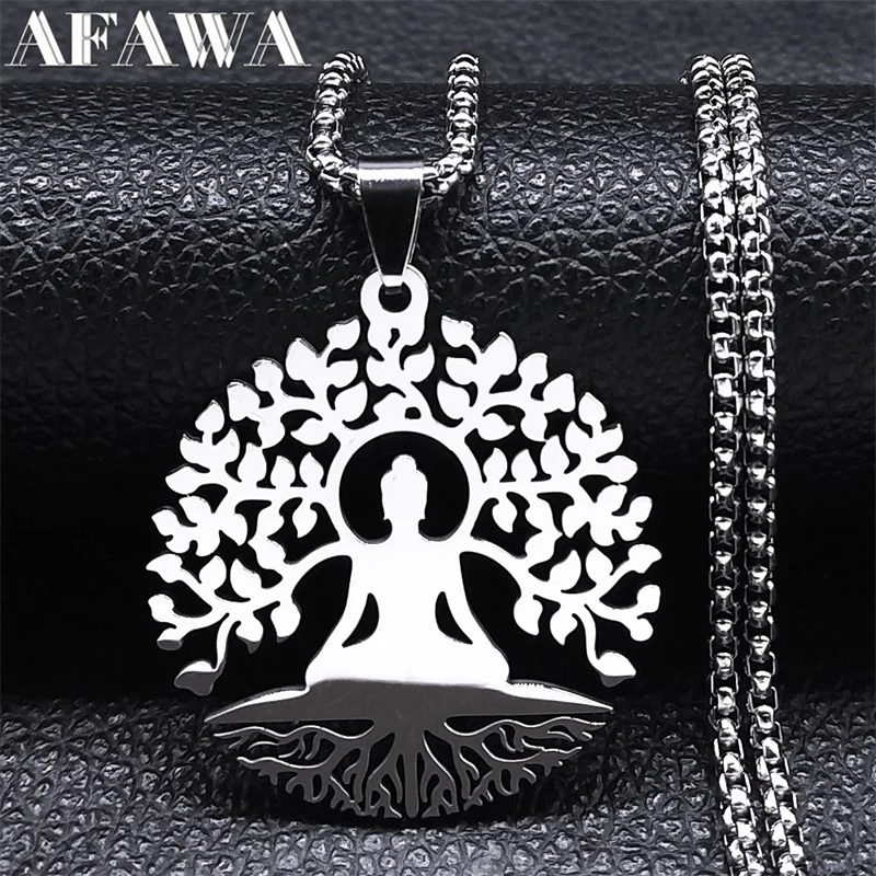 Collana Testa Di Buddha In Acciaio Inossidabile - Ciondolo Spirituale