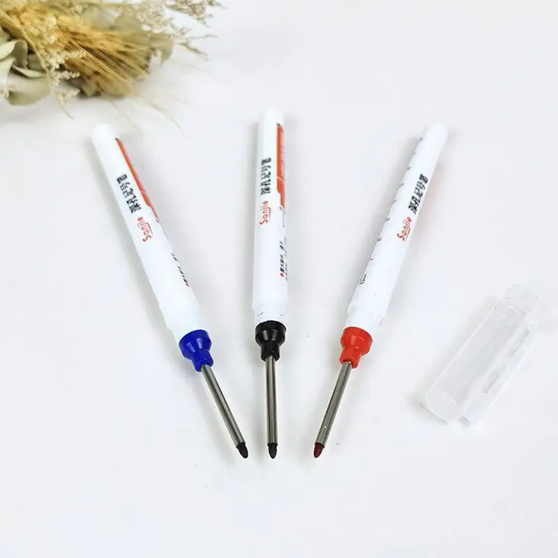 

Deep Hole Marker Pens Industrial Permanent Markers With Clip Marking Supplies For Metal Industry Electric Drilling Carpentry