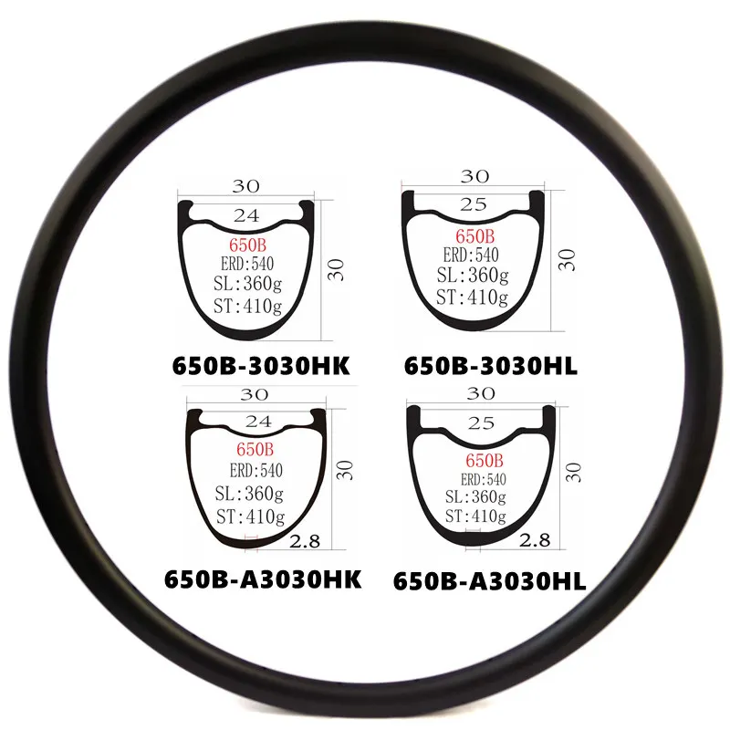 

BIKEDOC 650B Carbon Fiber Rim 30MM Wide Bicycle Chinese Gravel Bike Rims