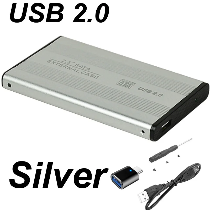 Aluminum USB Type-C External Hard Drive Enclosure with LED Light