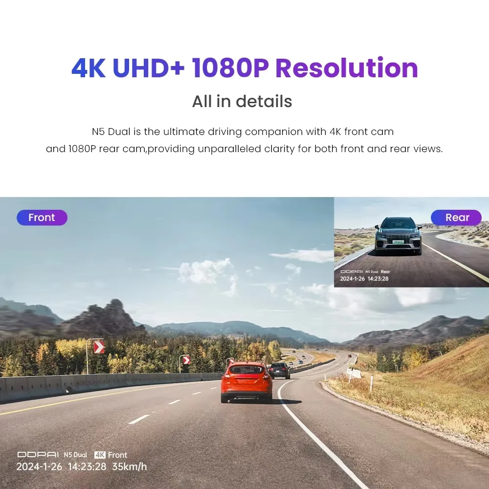 DDPAI N5 Dual 4K ドライブレコーダー Amazon.com: DDPAI 4K Dash Cam Front and Rear, 2160P+1080P