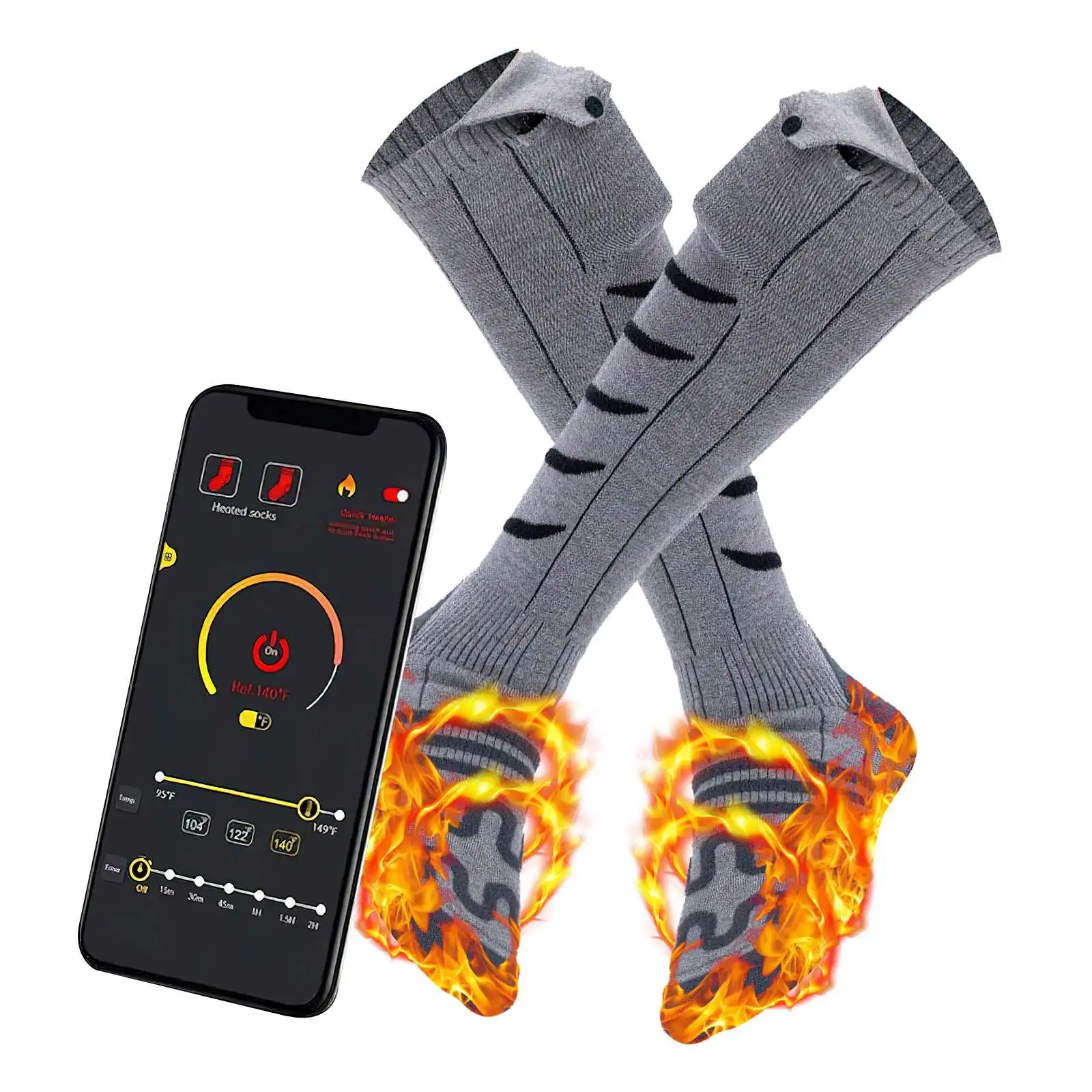 Winter Heated Sock APP Control 5000mAh USB Charging Thermal Sock