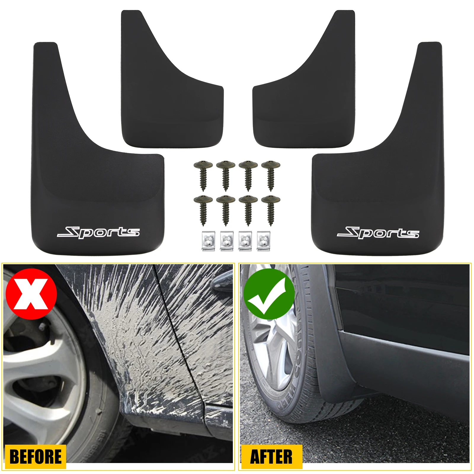 4pcs/set SUV Mudflaps Universal Mudguard Car Front Rear Mud Flap Guard  Splash Mudguards Fender Car Accessories