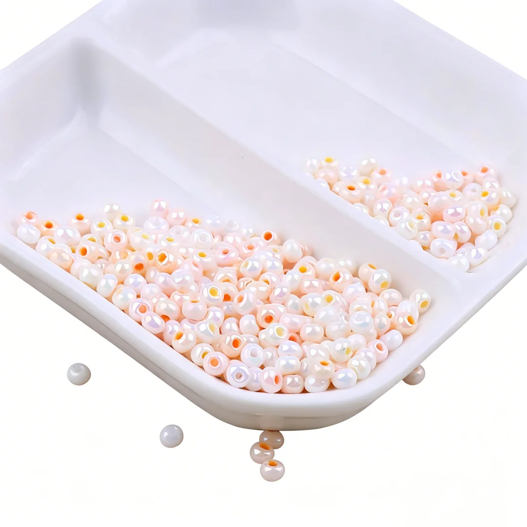 새로운 1.5/2/3/4mm 고광택 크림 솔리드 컬러 무지개빛 유리 시드 비즈, 수제 DIY 루즈 비즈 액세서리 재료