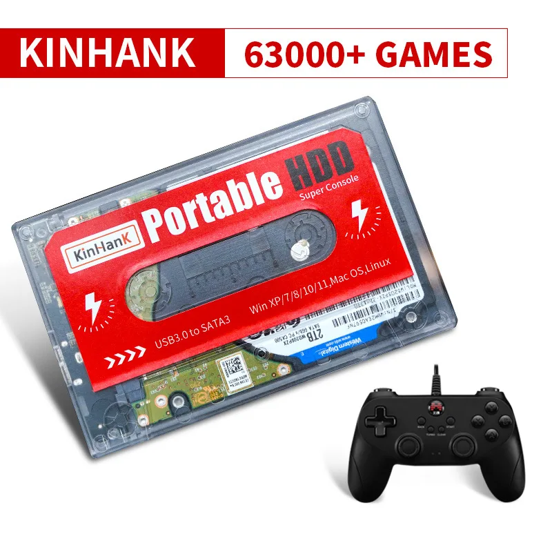 2T Hdd Portatile Gioco Esterno Disco Rigido 63000 Giochi Per Ps2/Psp/Ps1 /Sega Saturn /Wii/Wiiu Super Console X 2T Hdd Giochi Per Pc