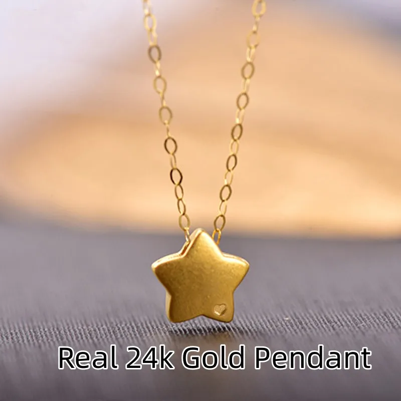 24K 24金　幸運の星のネックレス 足金999刻印入り 24K 24金 幸運の星のネックレス 足金999刻印入り