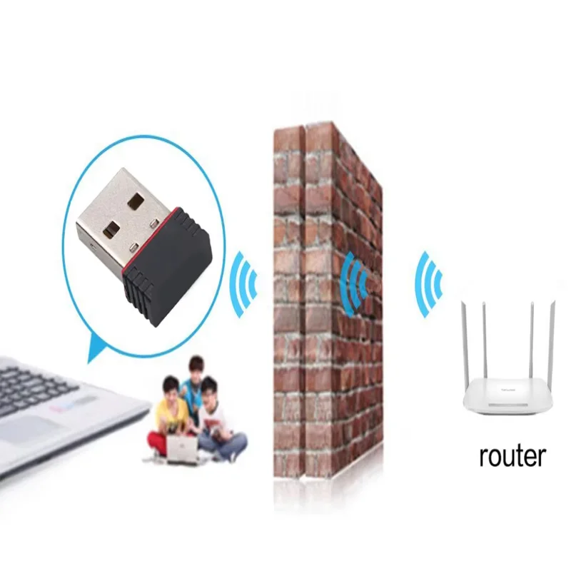 WIFI 6 네트워크 신호 수신 미니 드라이버가 필요 없는 Wi-Fi 어댑터 PC 데스크탑 컴퓨터용 2.4G 네트워크 카드 USB 플러그 앤 플레이