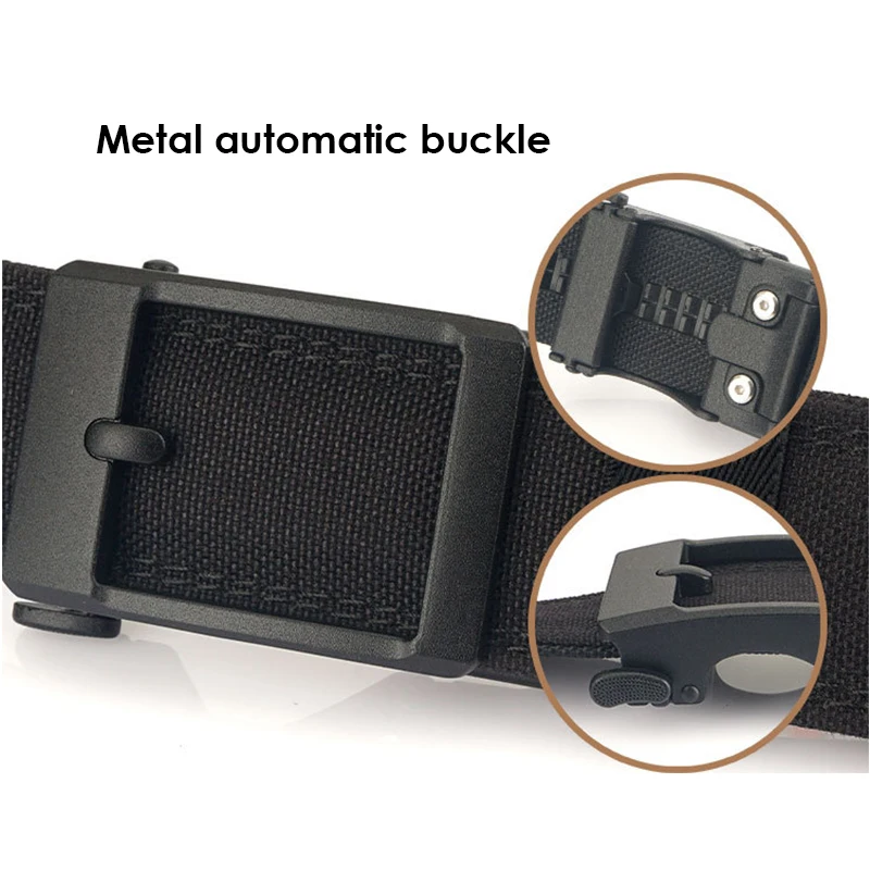 VATLTY New Hard Tactical Belt for Men Metal Automatic Buckle IPSC Gun Belt 1100D Nylon Military Belt Outdoor Sports Girdle Male