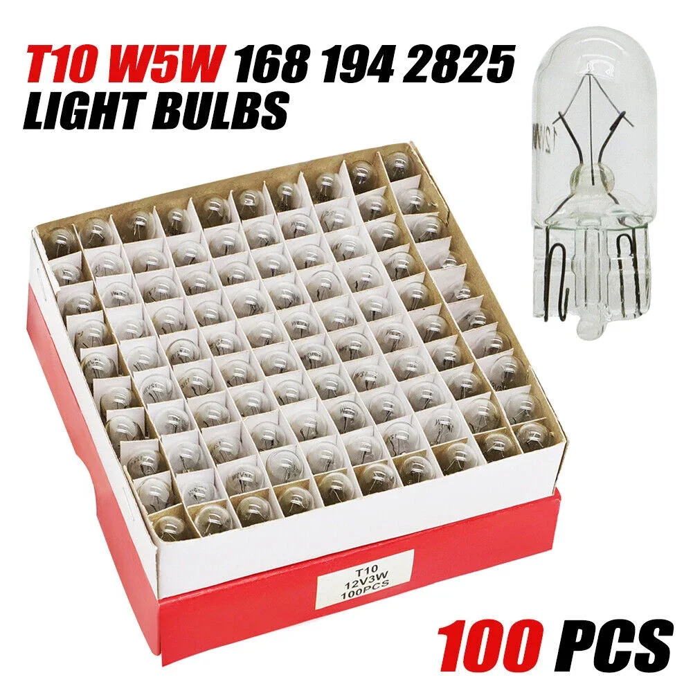 

100 шт., стеклянные лампы накаливания 194 T10