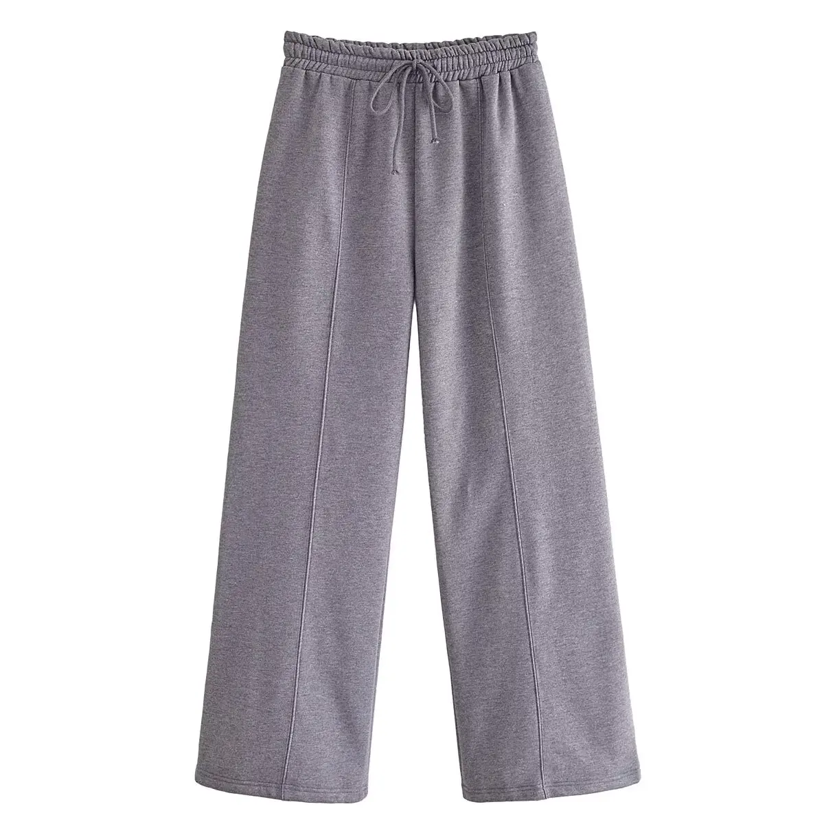 thumbnail image 1 of HH TRAF Pantalones nuevos de otoño para mujer, pantalones largos holgados sólidos, pantalones largos de franela con cintura alta y cintura elástica salvaje con cordones para mujer, 1 of 5