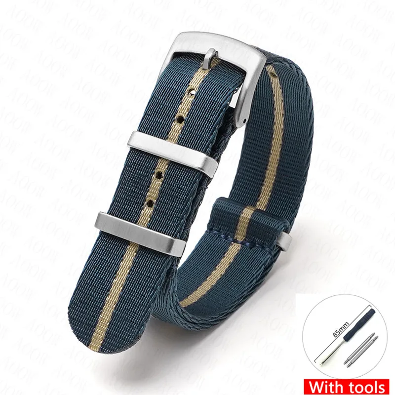 Universal Nylon Sport Canvas Watch Band Bracelet - Men's Strap in Multiple Sizes