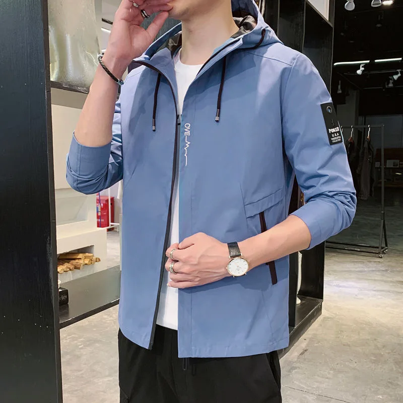 2024 Spring and Autumn New Fashion Solid Color Hooded Large Size Jacket Men\'s Casual Loose Comfortable High Quality Coat M-7XL