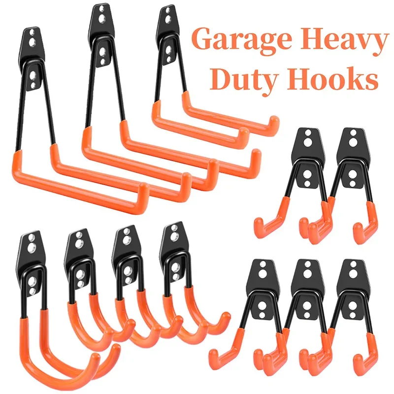 Heavy Duty Metal Hook Garage Organizer Wall Mount Bicycle Hanger Hooks Wall Mount Anti-slip Storage Hook For Ladders Garden Tool 2